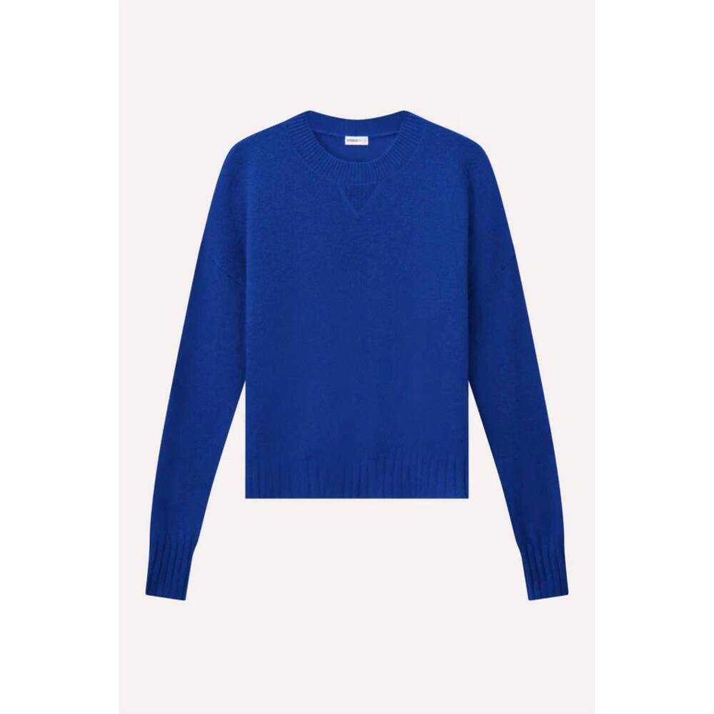 NEW MINNIE ROSE women's sport crew sweater in marogue blue